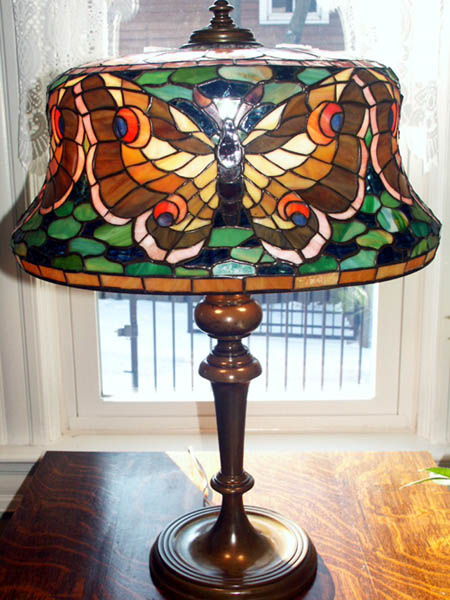 Wilkinson Scopia Moth Leaded Glass Lamp